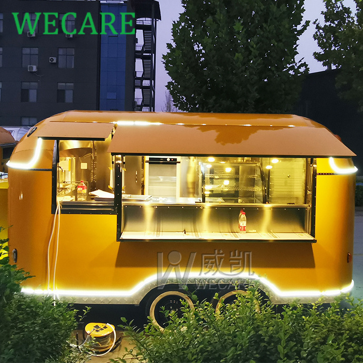 WECARE Custom Foodtruck Crepes Mobile Bar Coffee Cart Food Truck Pizza Taco Churros Hot Dog Concession Food Trailer for Sale