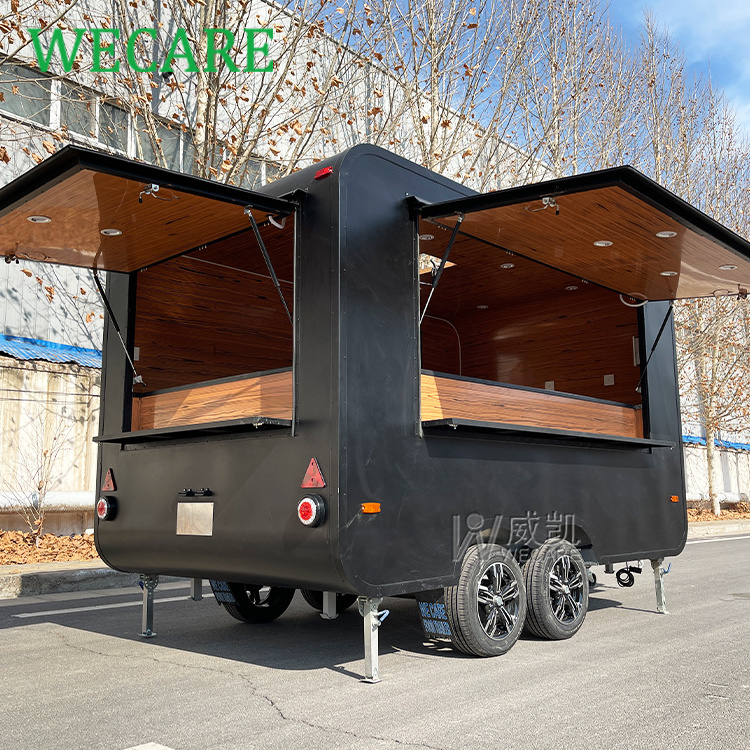 WECARE Carritos De Comida Movil Food Track Manufacturer Snack Machines Burger Waffle Food Truck Bubble Tea Mobile Food Trailer