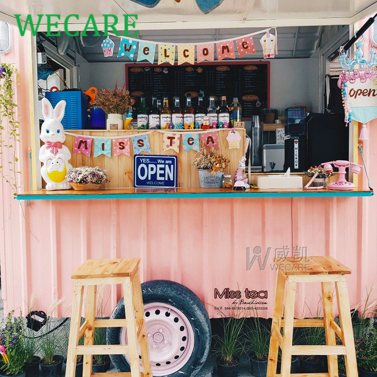 WECARE Multifunctional Outdoor Mobile Restaurant Juice Bar Coffee Kiosk Fully Equipped Street Coffee Shop Fast Food Kiosk