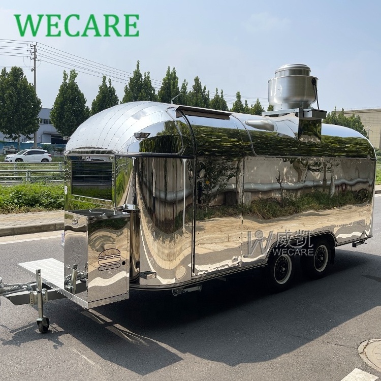 WECARE Carritos De Comida Food Track Mobile Kitchen Catering Trailer Bubble Tea Bar Coffee Truck Airstream Fast Food Trailer