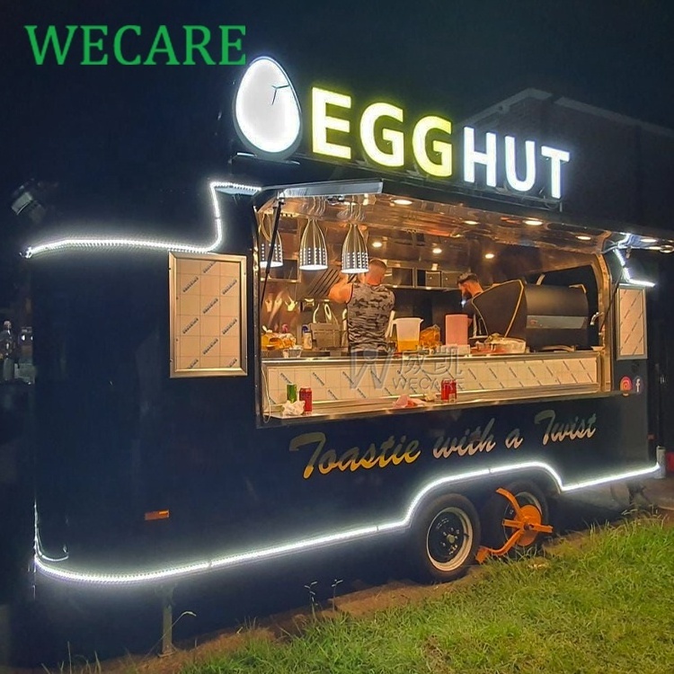 WECARE Fast Food Track Custom Coffee Bar Burger Van Truck Mobile Kitchen Catering Trailer Taco Pizza Food Truck Fully Equipped