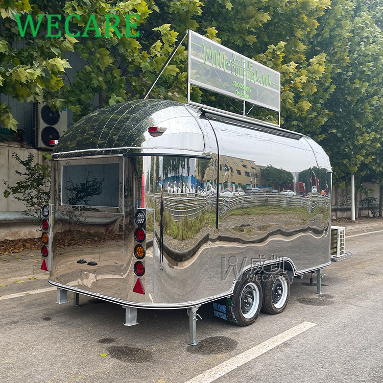 WECARE Custom Hotdog Slush Ice Cream Truck Fully Equipped Mobile Restaurant Coffee Bar Airstream Food Trailer for Sale in USA