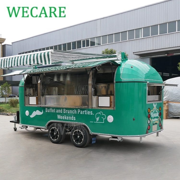 WECARE DOT/VIN Verified Carros De Comida Large Mobile Food Car Concession Trailer Airstream Food Truck Fully Equipped for Sale