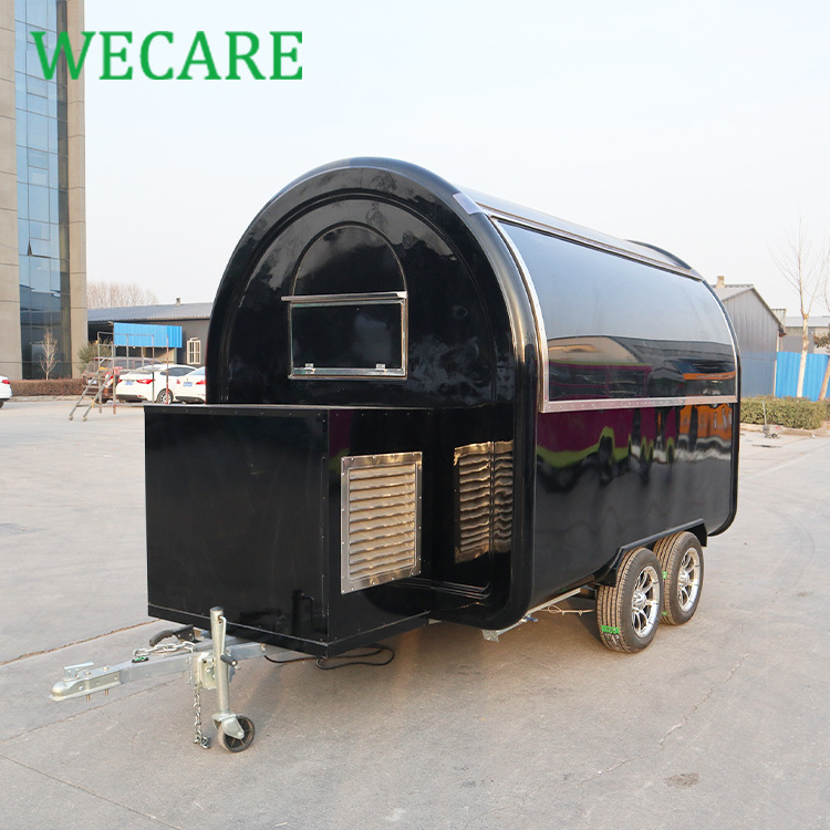 WECARE Outdoor Small Mobile Fast Food Cart Kiosk Design Street Mini Round Towable Food Trailer For Sale In Canada