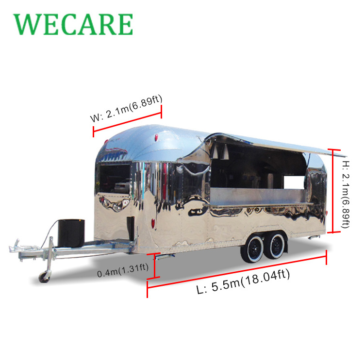 WECARE VIN EEC valid fast food mobile kitchen food cart trailer for sale