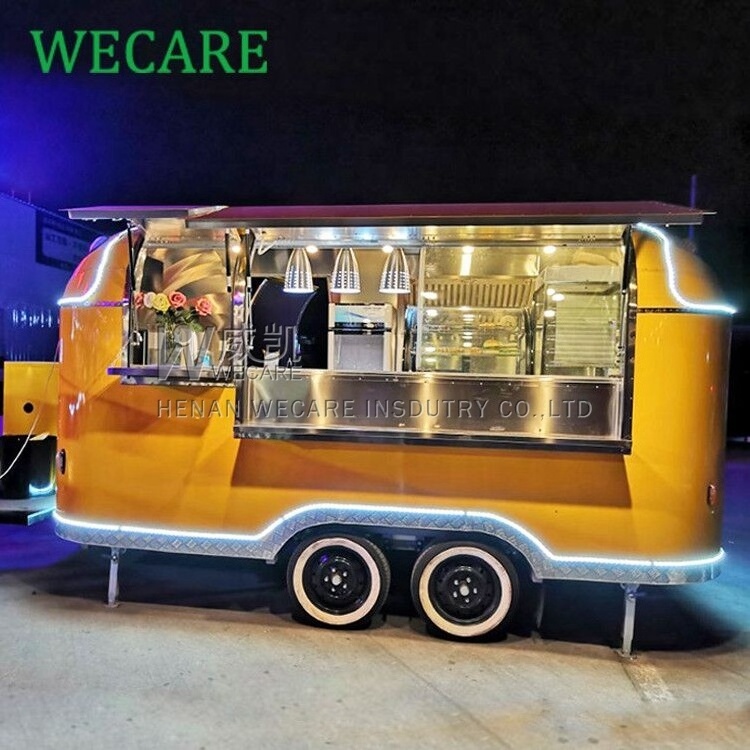 WECARE Custom Foodtruck Crepes Mobile Bar Coffee Cart Food Truck Pizza Taco Churros Hot Dog Concession Food Trailer for Sale