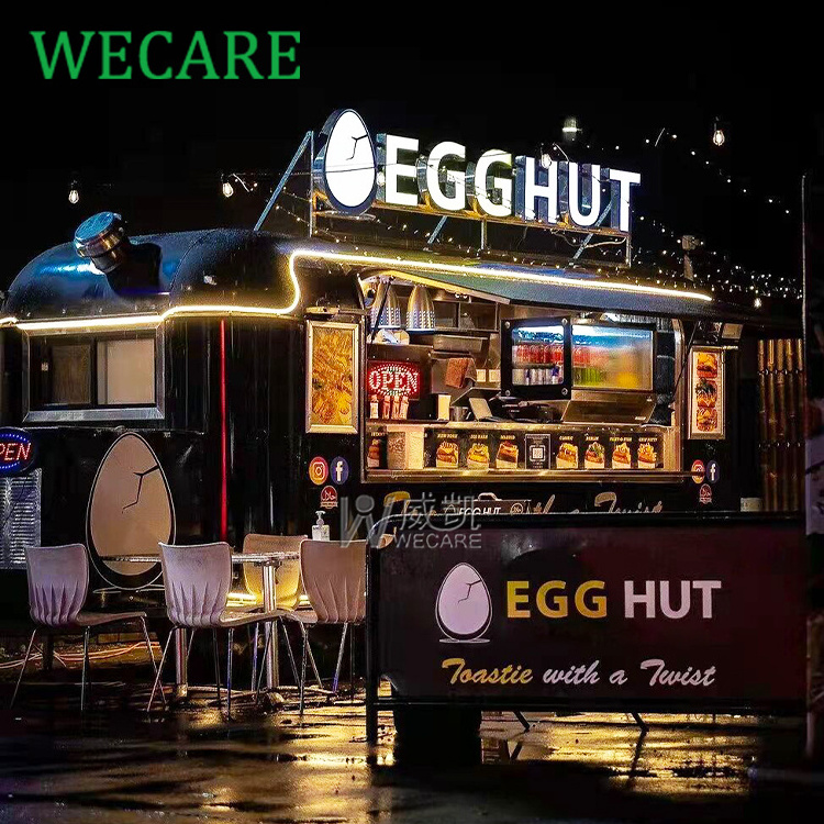 WECARE Fast Food Track Custom Coffee Bar Burger Van Truck Mobile Kitchen Catering Trailer Taco Pizza Food Truck Fully Equipped