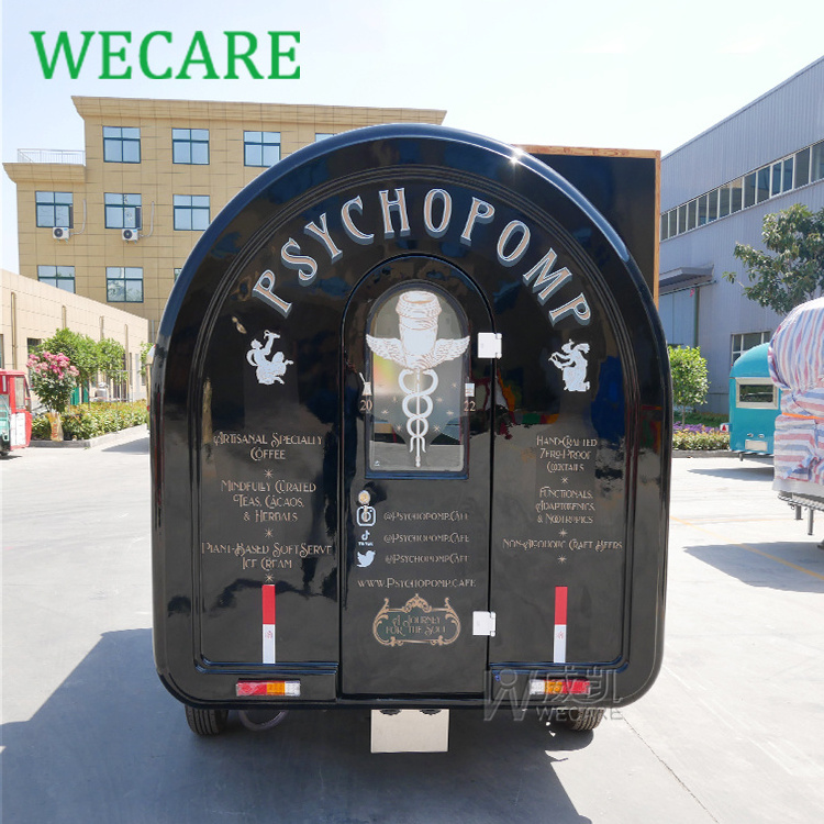 WECARE Wholesale Price Customized Vintage Food Truck Caravan Food Trailer with Awning