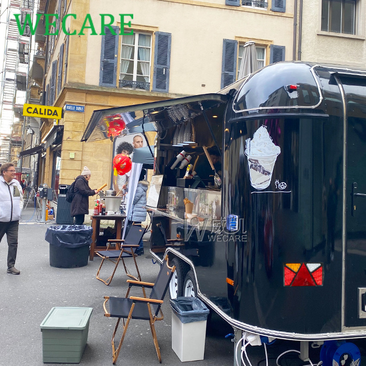 WECARE Outdoor Coffee Juice Ice Cream Truck Fast Food Car Chicken Rotisserie Kebab Food Van Trailer Mobile Food Truck for Sale