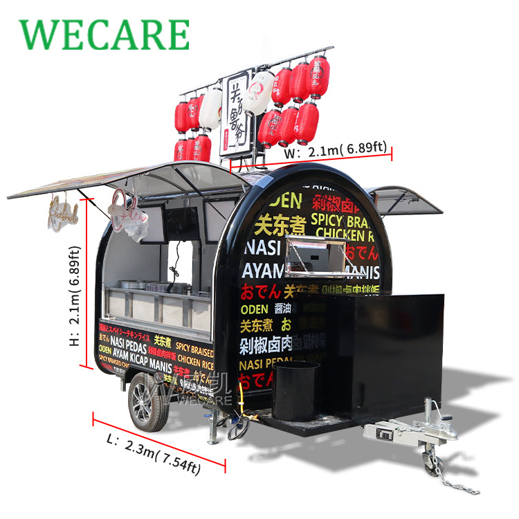 WECARE Commercial Tornado Potato Snack Food Cart Mobile Full Kitchen Truck Street Food Trailer