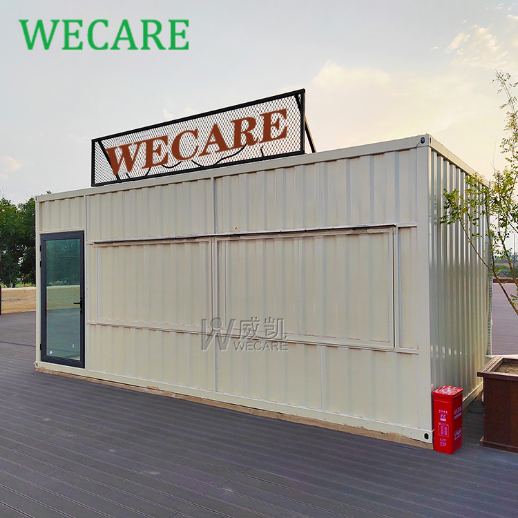 WECARE Street Drive Thru Container Prefab Coffee Shop Kiosk Mobile Prefabricated Container Bar Restaurant with Kitchen for Sale