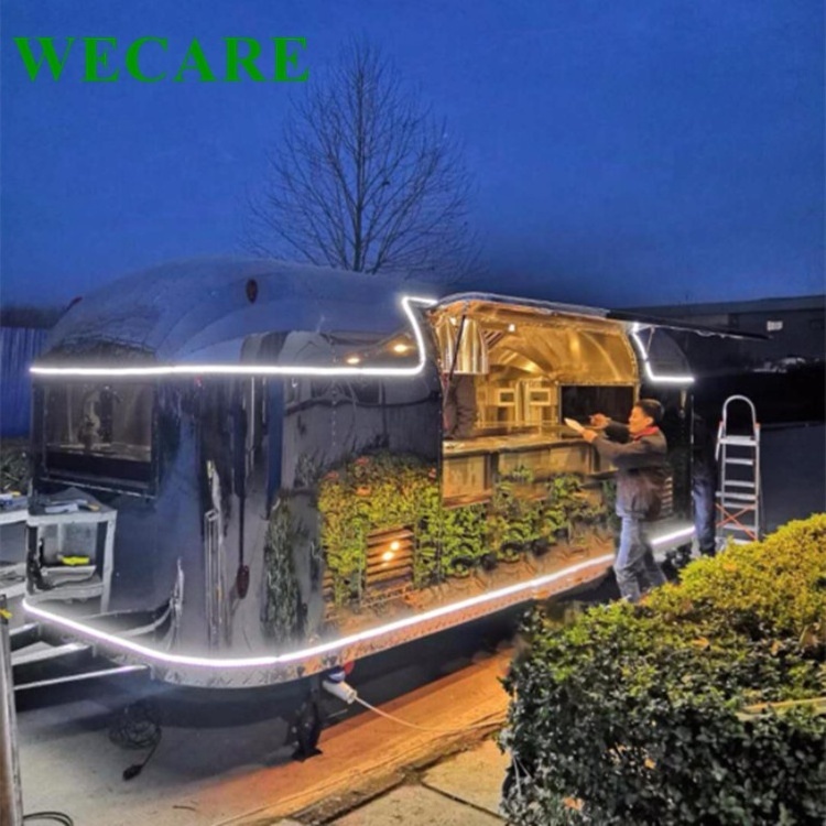 WECARE Mobile Catering Restaurant Bar BBQ Food Trailer Airstream Ice Cream Coffee Pizza Food Trucks with Full Kitchen for Sale