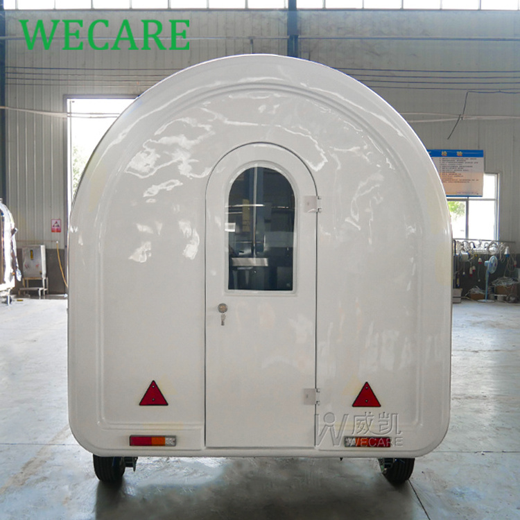 WECARE Custom Mini Round Food Trailer Fully Equipped Street Small Mobile Coffee Ice Cream Hot Dog Fast Food Cart Design for Sale