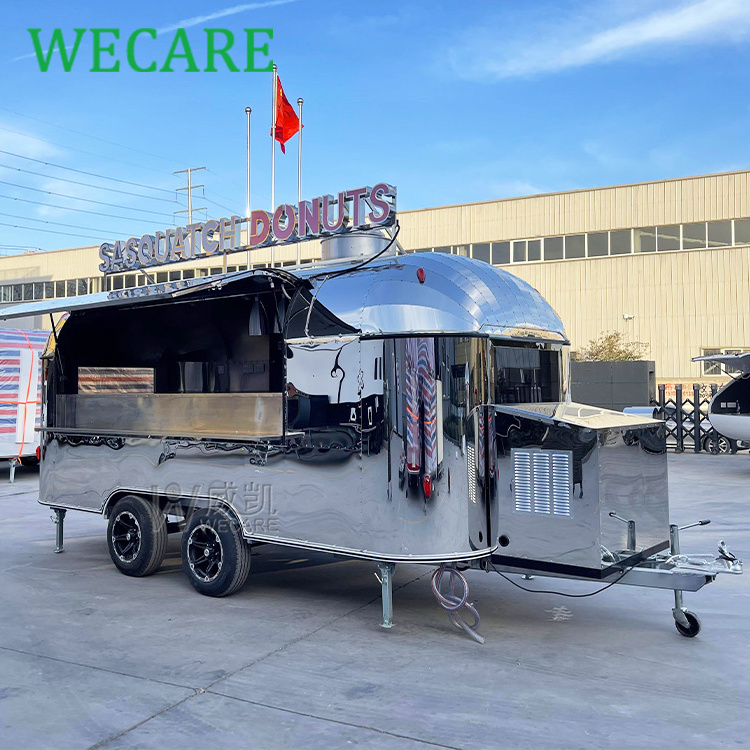 WECARE Custom Mobile Kitchen Catering BBQ Coffee Trailer Carros De Comida Airstream Burger Pizza Fast Food Truck for Sale Europe