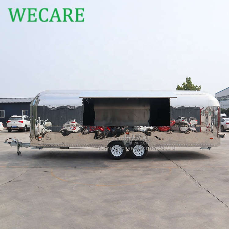 WECARE Custom Airstream Catering Pizza BBQ Food Trailer Fully Equipped Outdoor Mobile Bar Ice Cream Coffee Food Truck for Sale