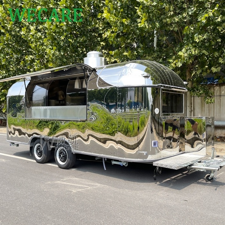 WECARE Carritos De Comida Food Track Mobile Kitchen Catering Trailer Bubble Tea Bar Coffee Truck Airstream Fast Food Trailer