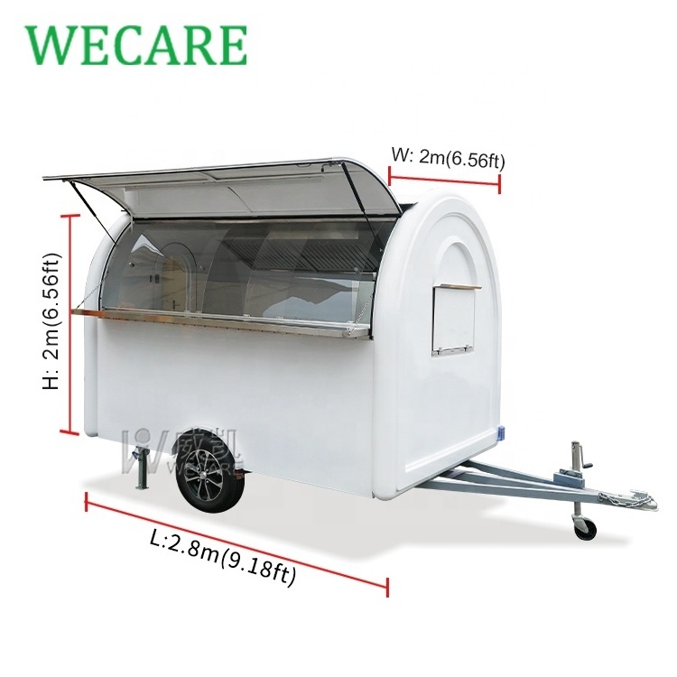 WECARE One-stop Food Trailer Manufacturer Small Mobile Hot Dog Coffee Fast Food Vending Cart for Sale