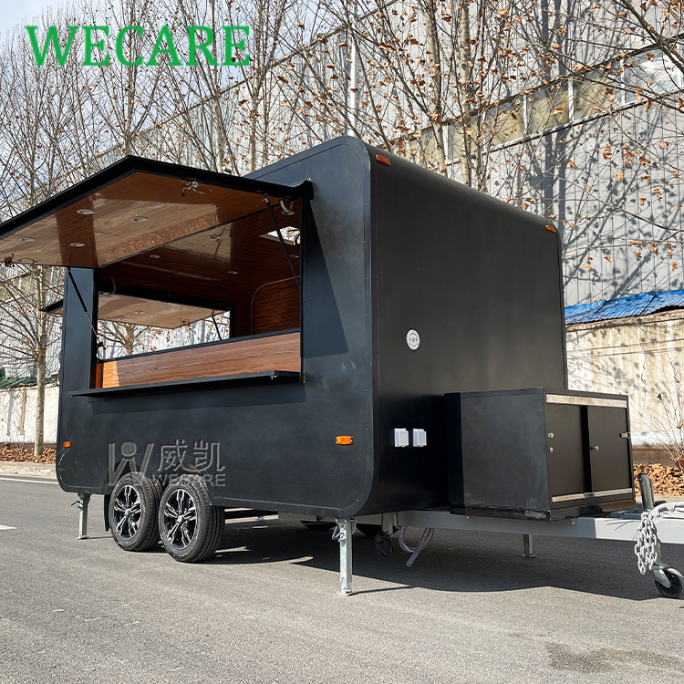 WECARE Carritos De Comida Movil Food Track Manufacturer Snack Machines Burger Waffle Food Truck Bubble Tea Mobile Food Trailer