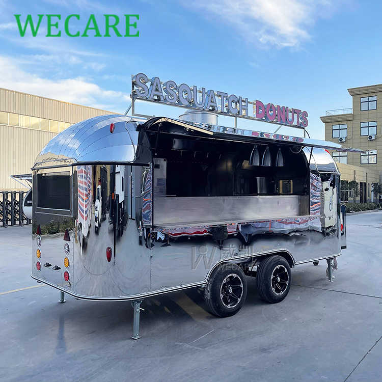 WECARE Custom Mobile Kitchen Catering BBQ Coffee Trailer Carros De Comida Airstream Burger Pizza Fast Food Truck for Sale Europe