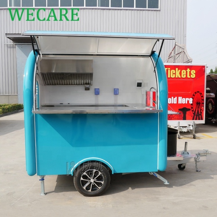 WECARE street small mobile food trailers outdoor mini mobile hot dog fast food vending cart business in the philippine for sale