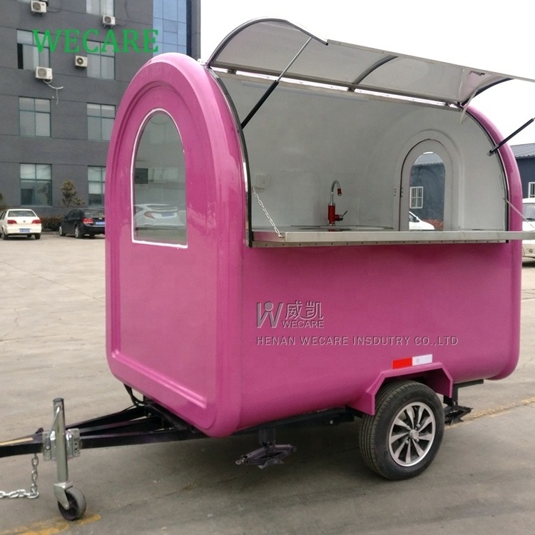 WECARE Street Mini Fast Food Trailer Coffee Burger Mobile Food Cart