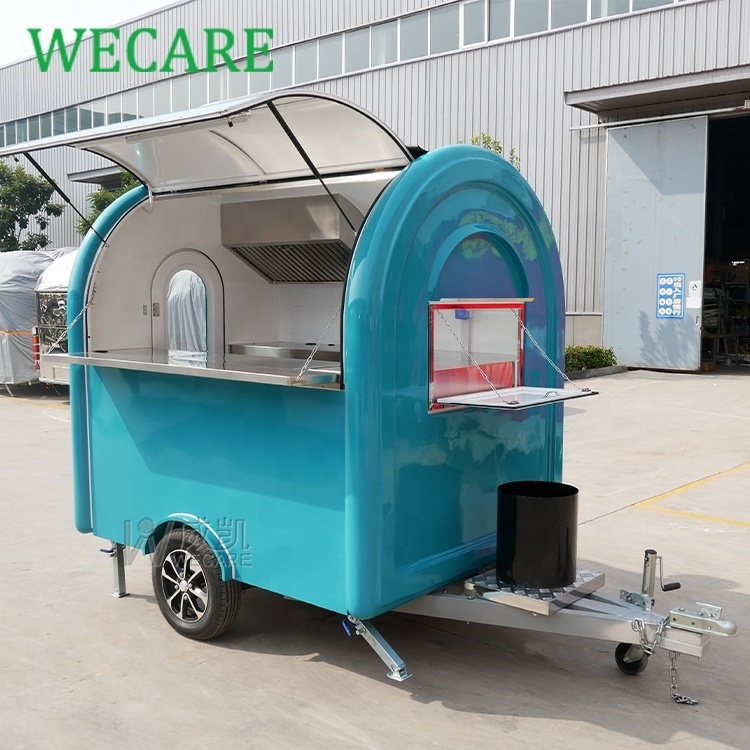 WECARE street small mobile food trailers outdoor mini mobile hot dog fast food vending cart business in the philippine for sale