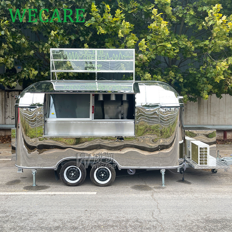 WECARE Custom Hotdog Slush Ice Cream Truck Fully Equipped Mobile Restaurant Coffee Bar Airstream Food Trailer for Sale in USA