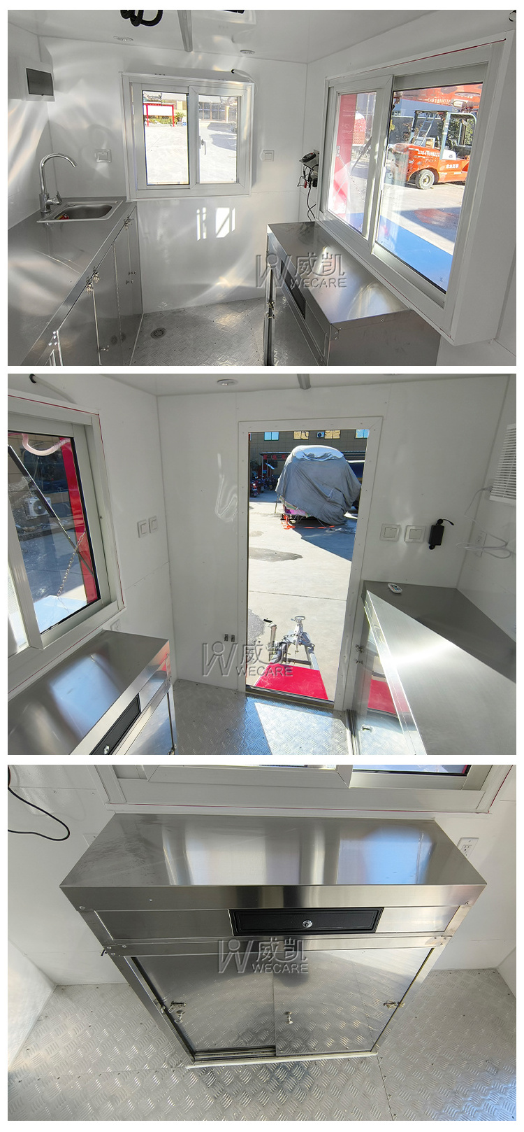 WECARE Remolque De Comida Restaurant Car Pastry Hotdog Coffee Cart Mobile Juice Beer Bar Trailer Snackfood Truck with Pizza Oven