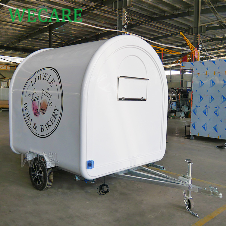 WECARE Custom Mini Round Food Trailer Fully Equipped Street Small Mobile Coffee Ice Cream Hot Dog Fast Food Cart Design for Sale