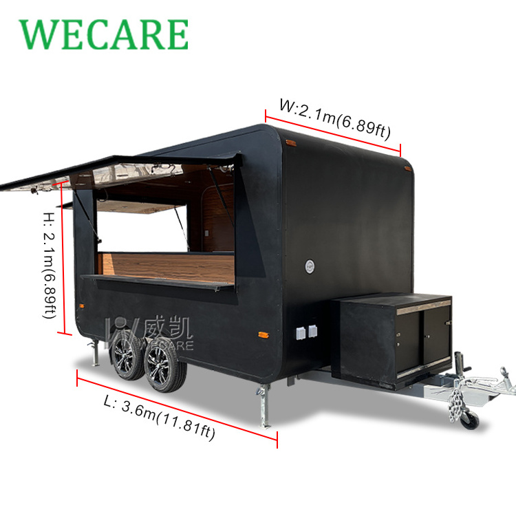 WECARE Carritos De Comida Movil Food Track Manufacturer Snack Machines Burger Waffle Food Truck Bubble Tea Mobile Food Trailer