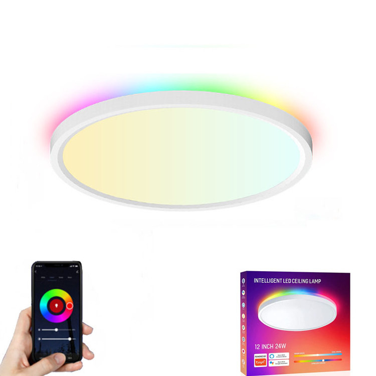 Modern design high efficient Color changing dimmable wifi voice  App control enabled Intelligent remote  LED smart ceiling light