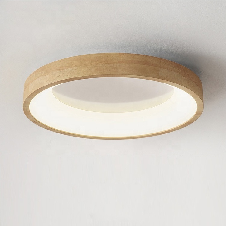 Indoor nordic modern  living room round square rectangle wood wooden LED ceiling light for living room lamp Light Fixture