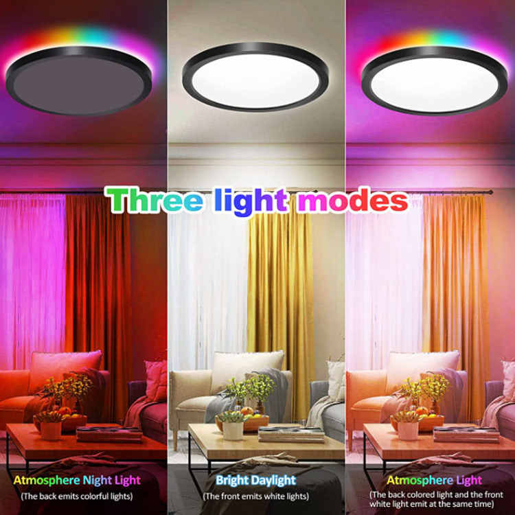 Modern design high efficient Color changing dimmable wifi voice  App control enabled Intelligent remote  LED smart ceiling light