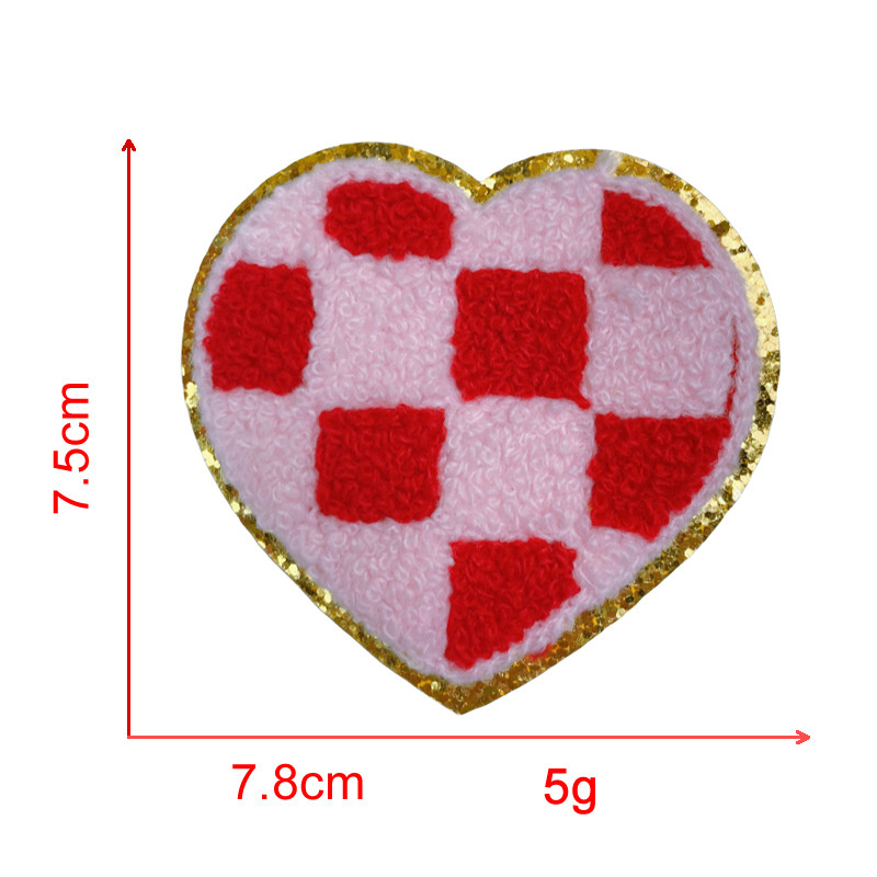 Valentine's Day Iron On LOVE Patches Towel Chenille Patches Custom Logo Glue On Patches