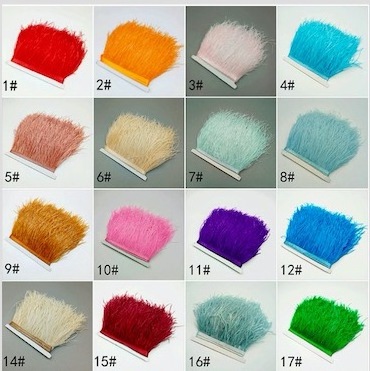 Real ostrich feather trim/fringe/trimming for skirt/dress/carnival costume