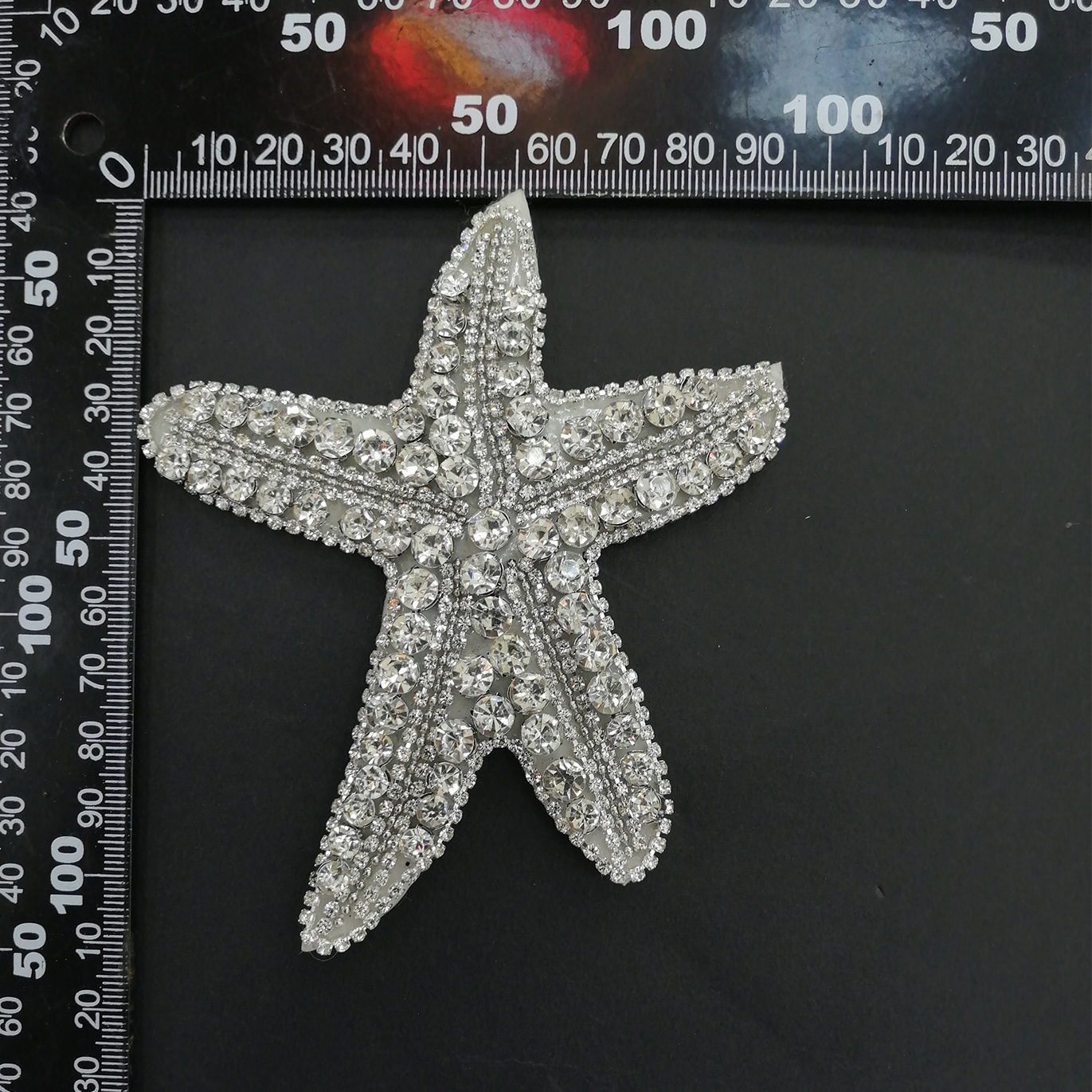 Bling bling sea star rhinestone beaded patch handmade crystal applique patch for clothing