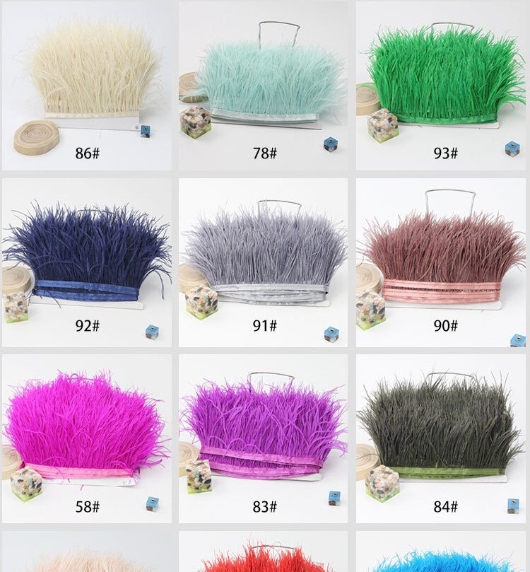 Real ostrich feather trim/fringe/trimming for skirt/dress/carnival costume