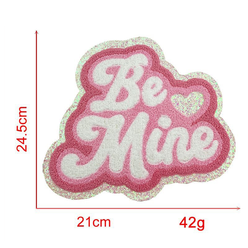 Valentine's Day heart Iron On LOVE Patches Towel Chenille Patches Custom Logo Glue On Patches