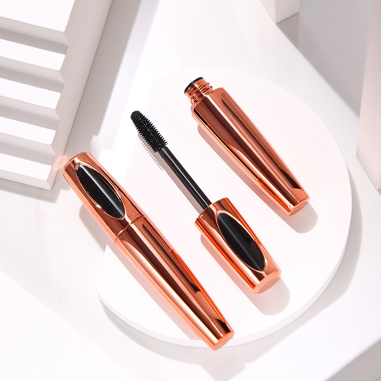 Hottest Rose Gold Matte Mascara Black Waterproof Volumizing 4D Silk Fiber EyeLash Liquid Mascara