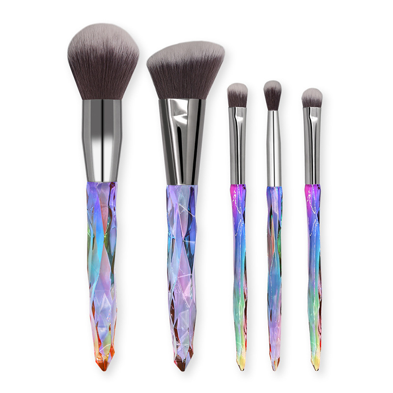 Bling Crystal Handle Diamond Makeup Brushes 5pcs Glitter Make-up Brush Set