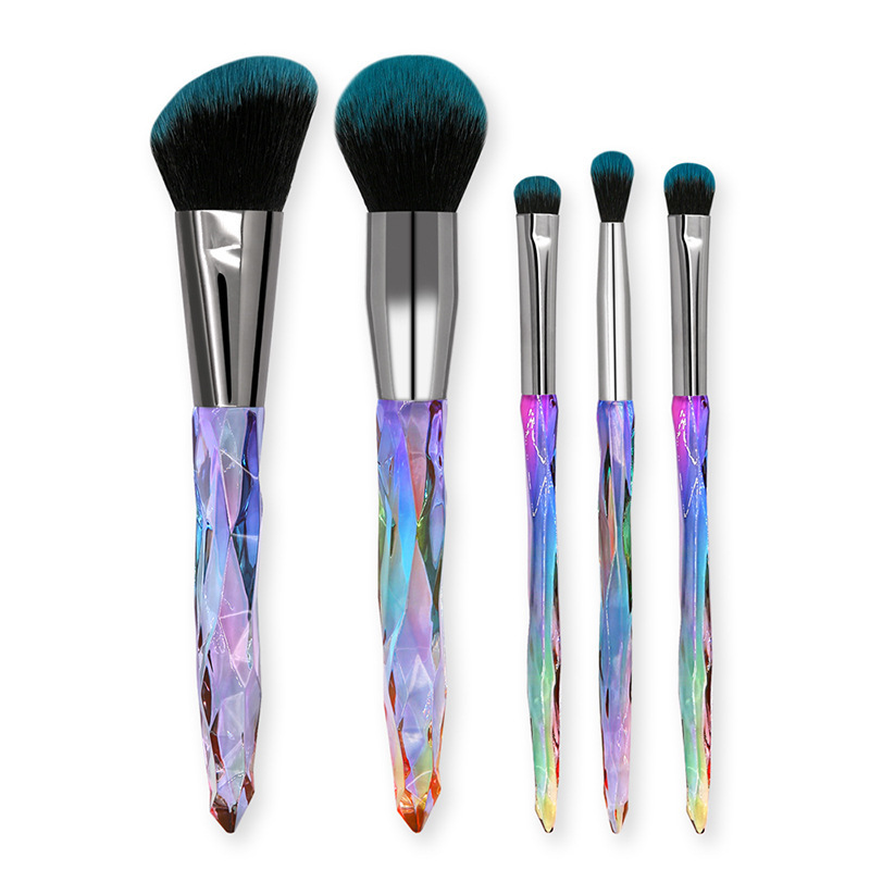 Bling Crystal Handle Diamond Makeup Brushes 5pcs Glitter Make-up Brush Set