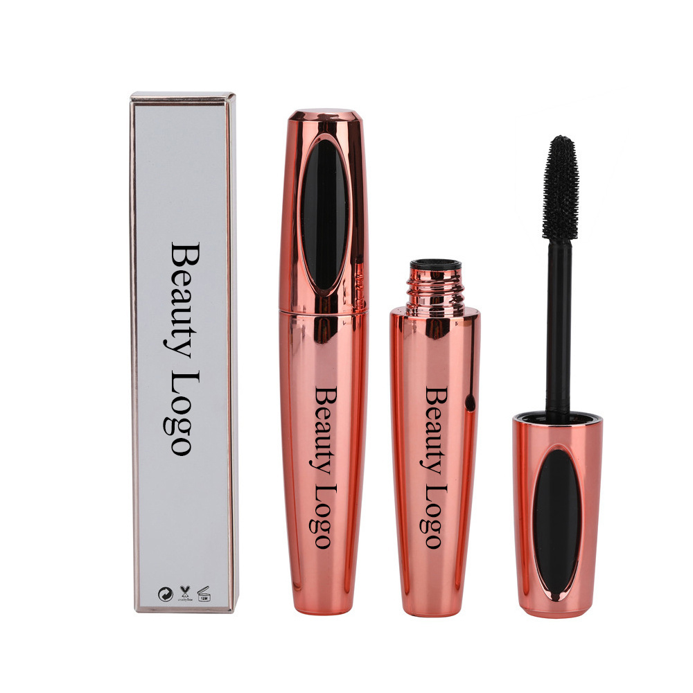 Hottest Rose Gold Matte Mascara Black Waterproof Volumizing 4D Silk Fiber EyeLash Liquid Mascara