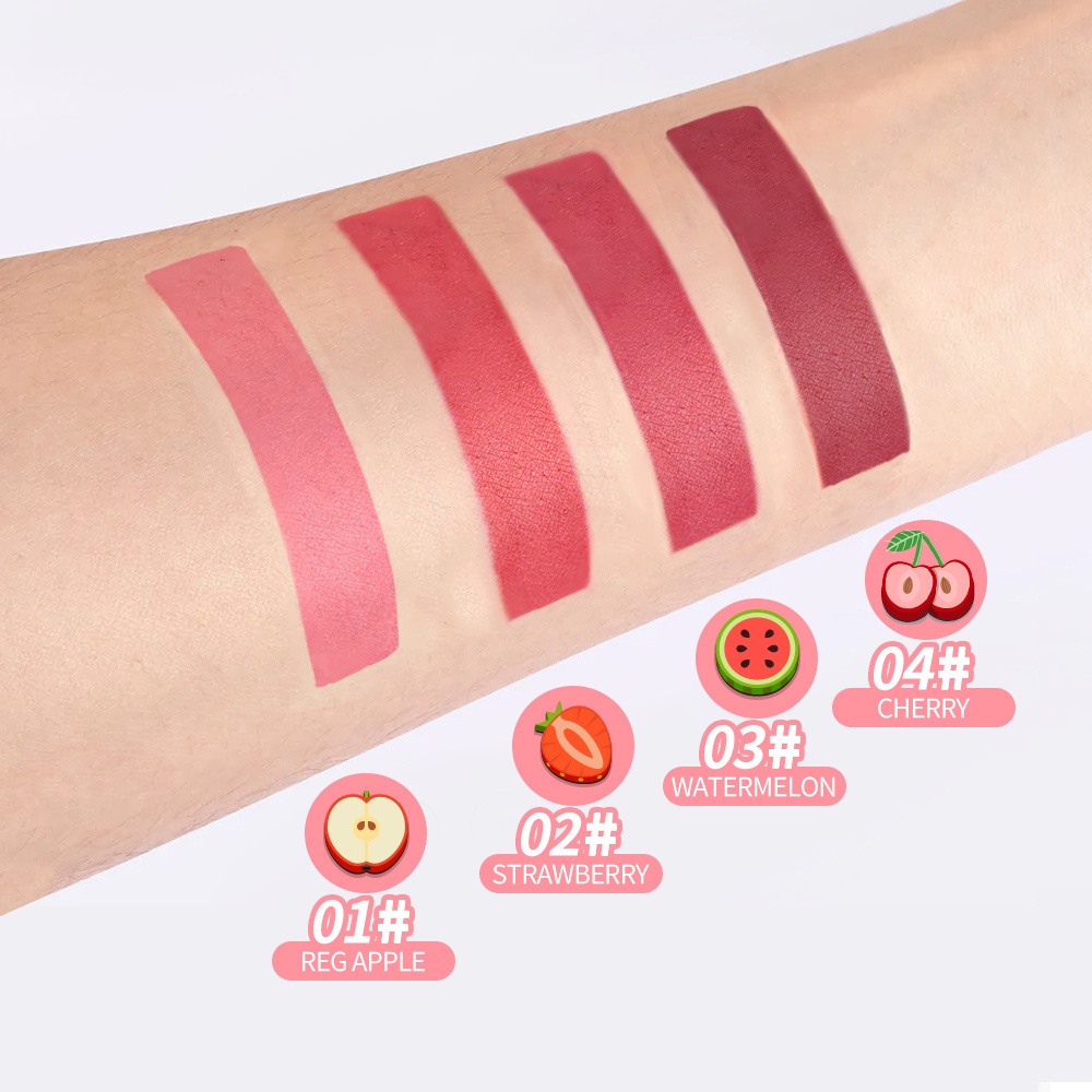 Private Label 4 Colors Cheek Long Lasting Water Tint Lip Waterproof Matte Liquid Lipstick