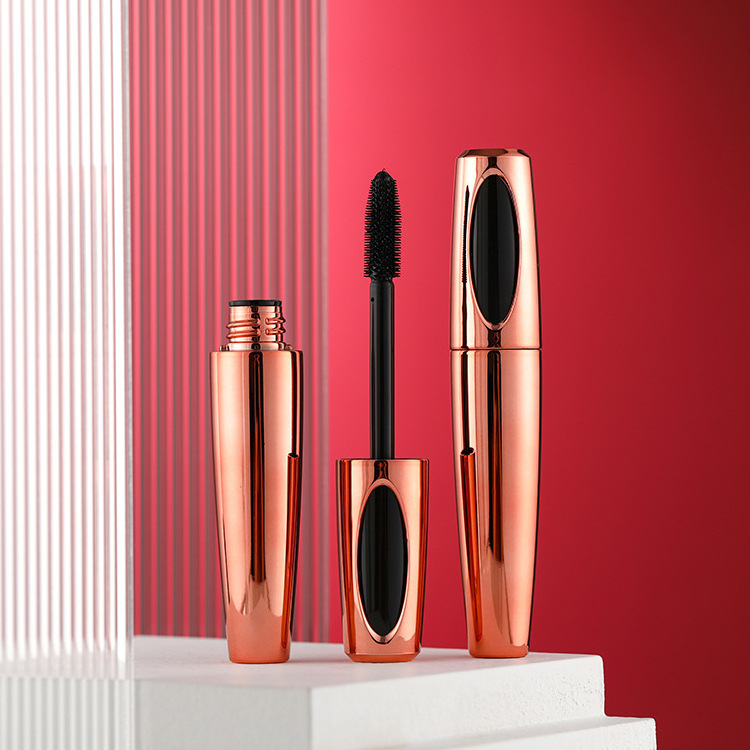 Hottest Rose Gold Matte Mascara Black Waterproof Volumizing 4D Silk Fiber EyeLash Liquid Mascara