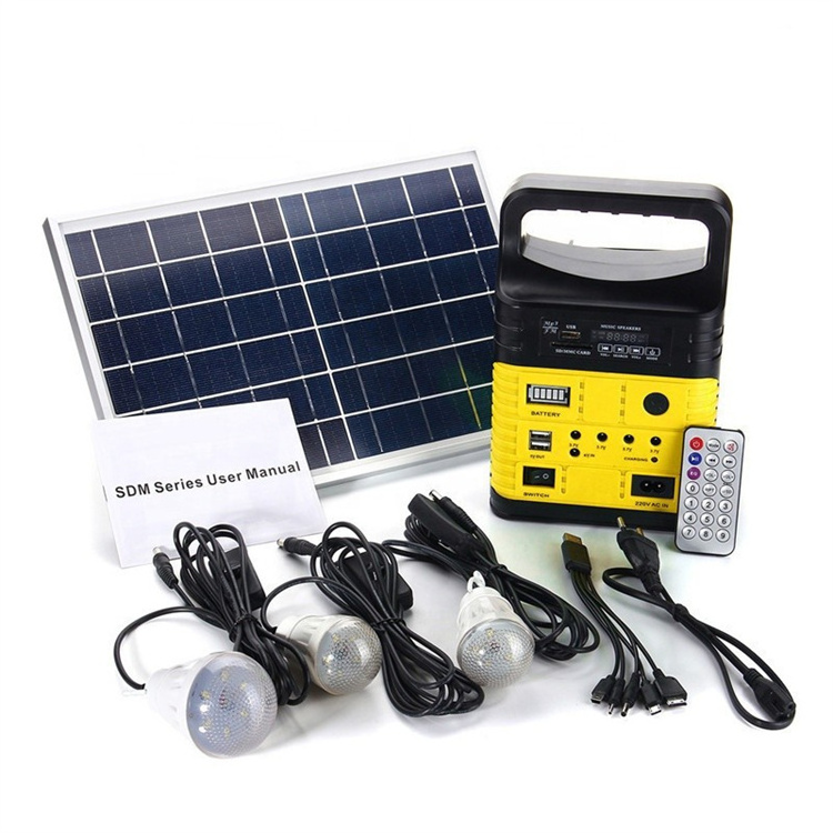 In Stock Solar TRAVEL Camping Light 7500mah FM Radio with Phone Charger and three light bulbs,Solar panel