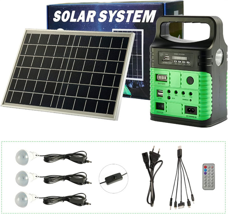 In Stock Solar TRAVEL Camping Light 7500mah FM Radio with Phone Charger and three light bulbs,Solar panel