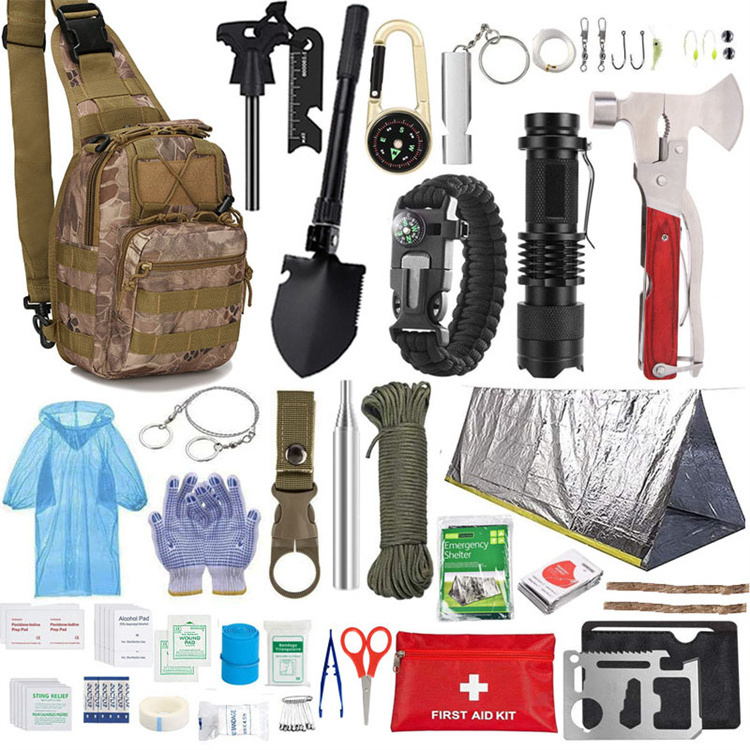 Camping accessories Multifunction Wild Self Survive Gear Kit Sos Outdoor Tools Survival Set Emergency Survival Kit