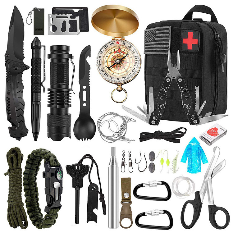 OEM Emergency Disaster Kit Trekking Professional Hiking Earthquake Camping Trauma Tactical Survival Kit Outdoor