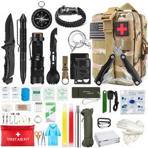 Emergency kit Camping Tactical EDC Tools 33 in 1 Survival Kit Outdoor SOS Survival Gear Kit with Knife Fire Starter Flashlight