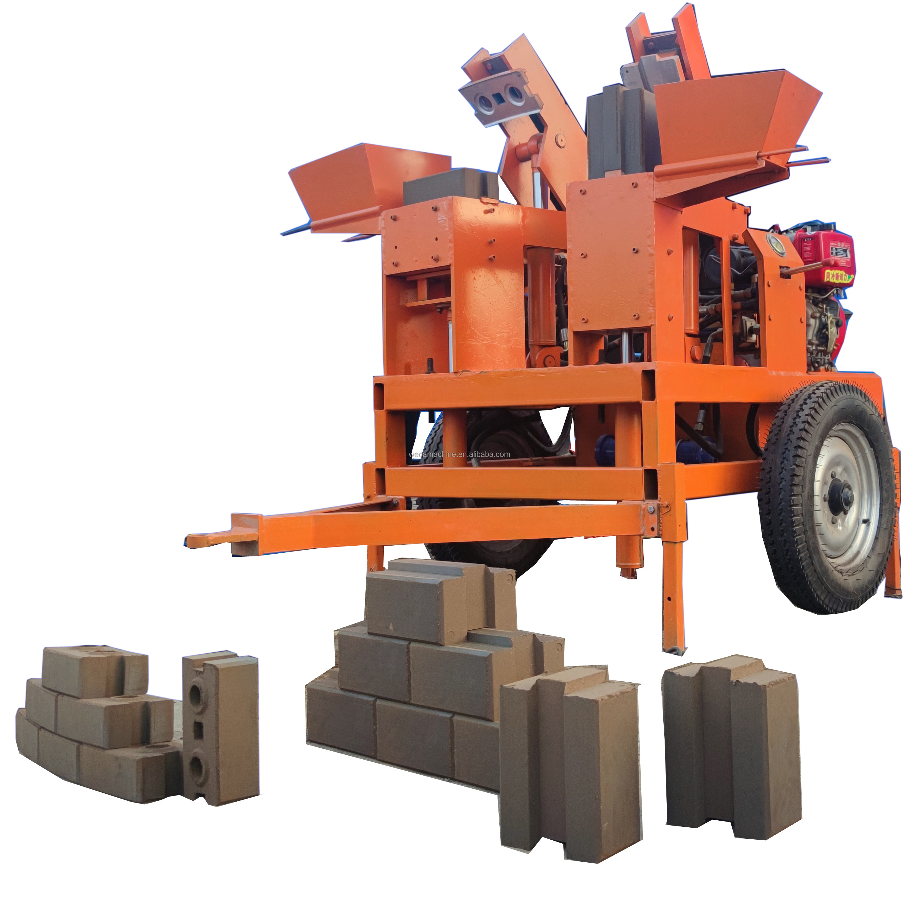 low price manual double mud clay interlocking bricks making machine